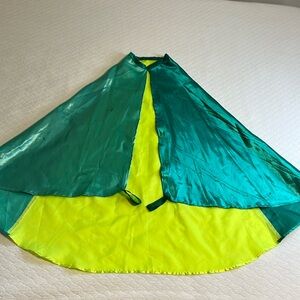 Fairy cape costume, forest fauna, green shades, osfm kids